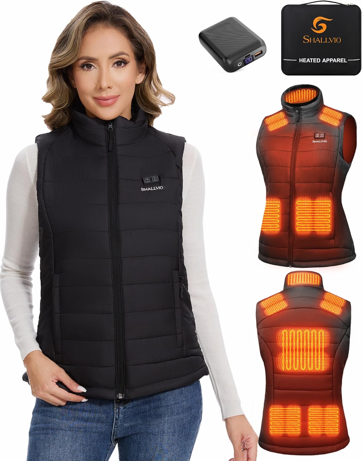 Heated Vest Battery - Women's Heated Vest with 16000mAh Battery,