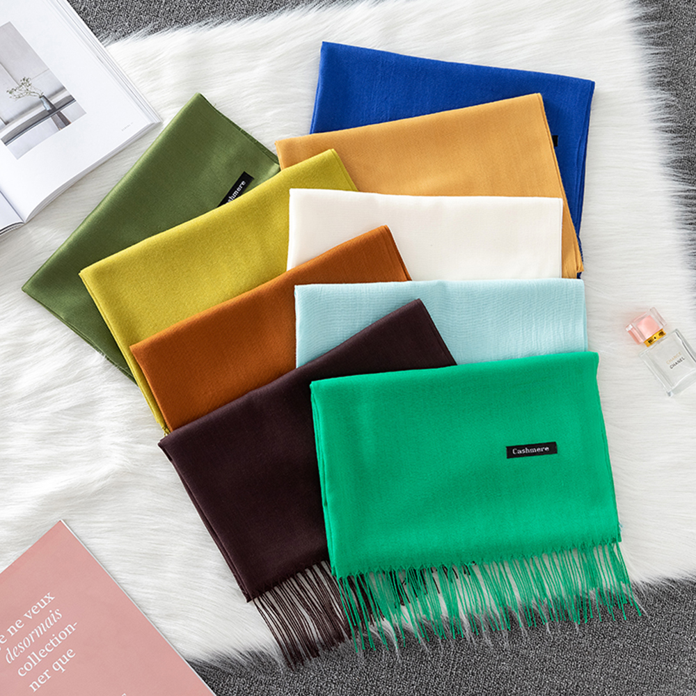 Shawl Wrap Winter - Fashion Solid Scarf Women Cashmere Soft