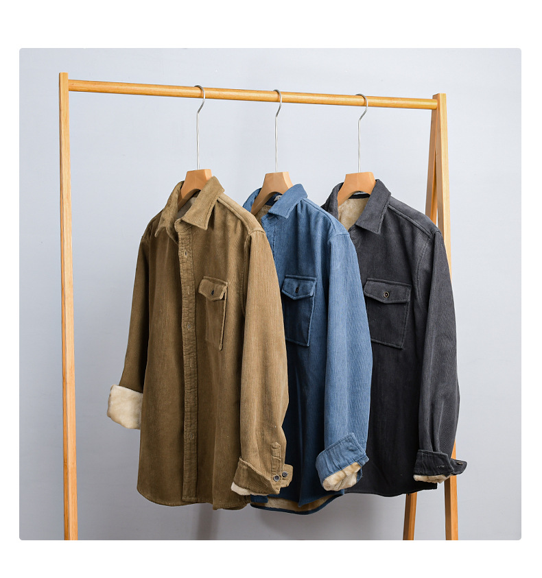 Men's Corduroy Shirt Jacket He - Flannel Shirt Lined incelemesi ve fiyatı