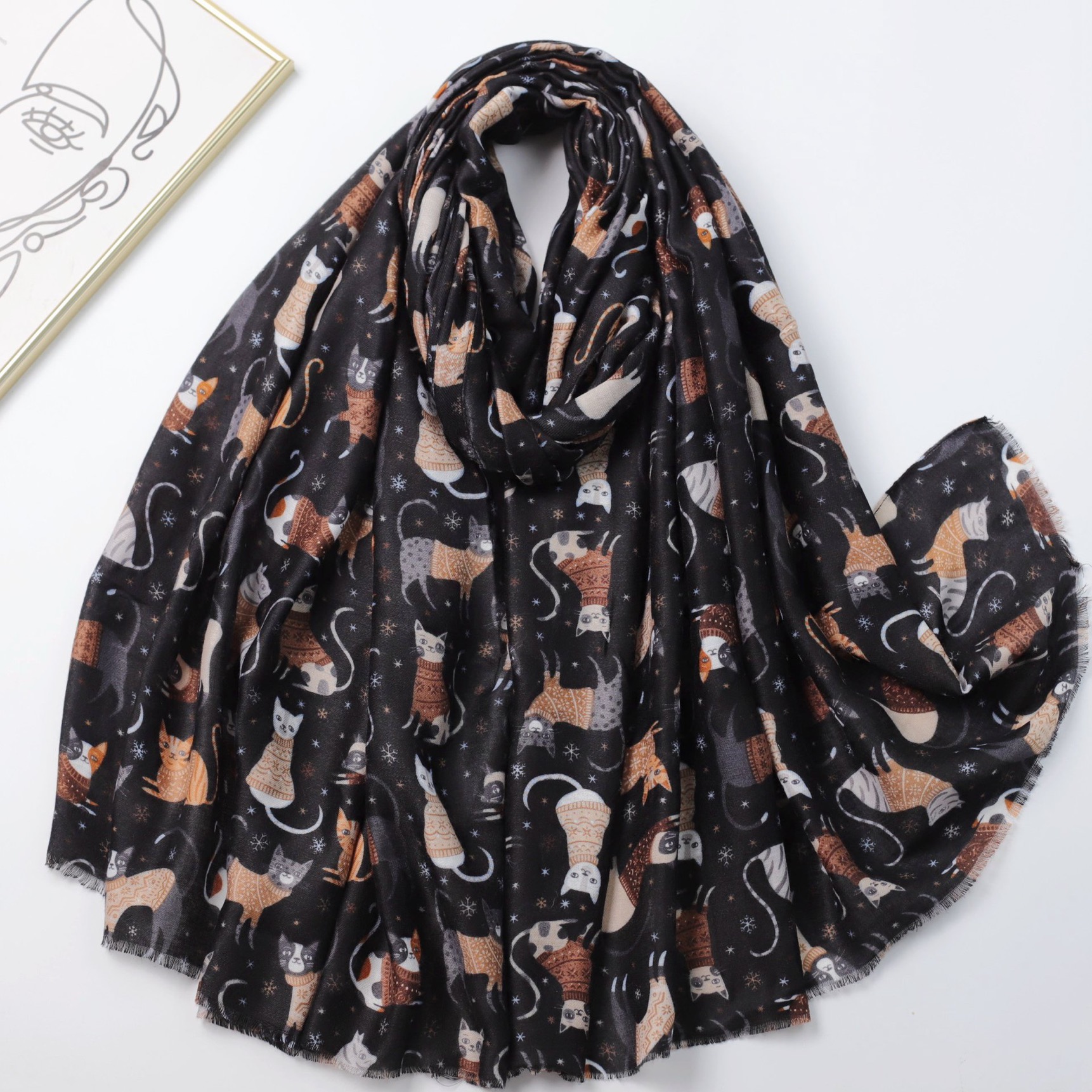 Women's Lovely Cartoon Playful - Shawl Wrap Winter incelemesi ve fiyatı