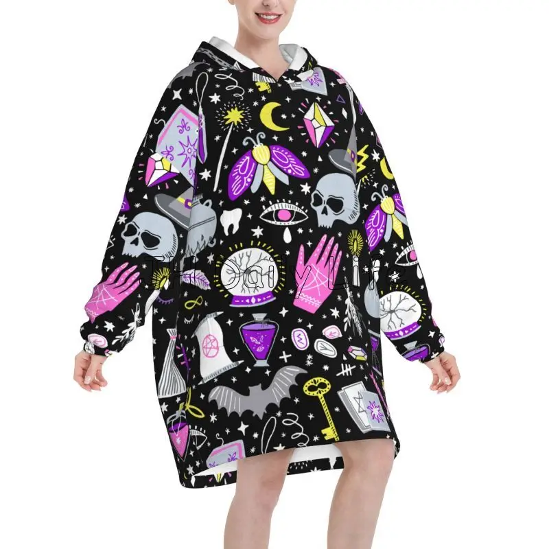 Magic Witchy Goth Oversized Bl - Sherpa Hoodie Fleece incelemesi ve fiyatı