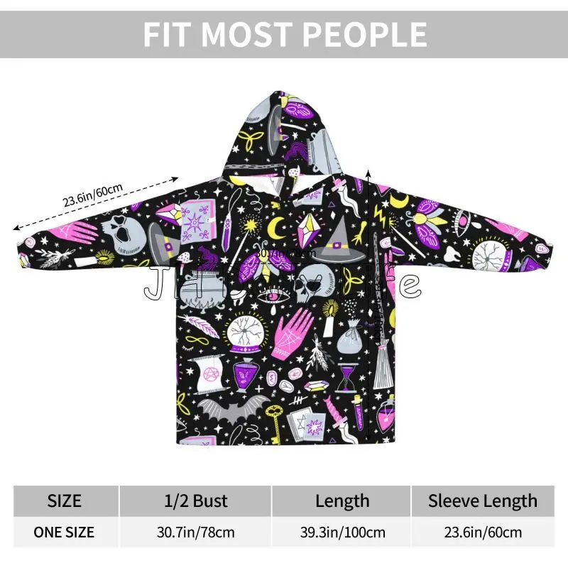 Magic Witchy Goth Oversized Bl - Sherpa Hoodie Fleece incelemesi ve fiyatı