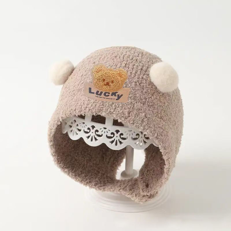 Cute Bear Baby Ear Protection  - Knit Beanie Hat Warm incelemesi ve fiyatı