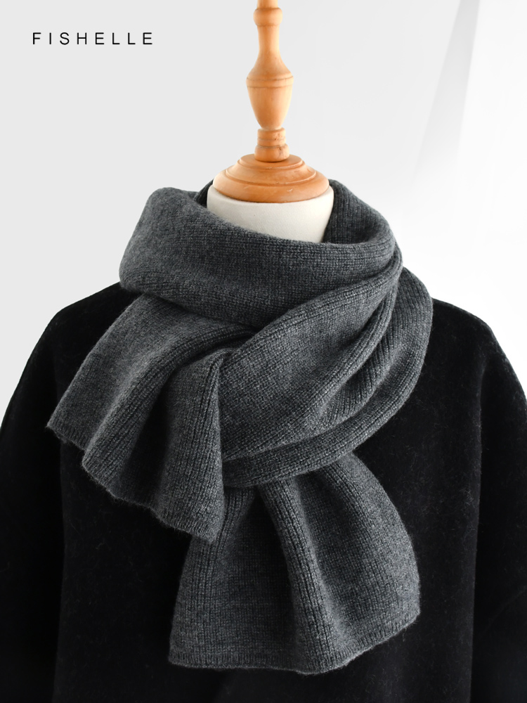 Gray solid color cashmere scar - Wool Scarf Men incelemesi ve fiyatı