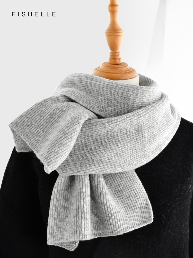 Gray solid color cashmere scar - Wool Scarf Men incelemesi ve fiyatı