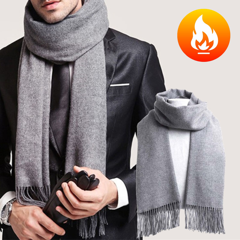 Autumn And Winter Solid Color  - Wool Scarf Men incelemesi ve fiyatı