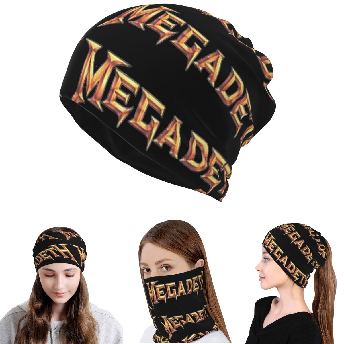 Megadeths Logo Bandana Neck Ga - Knit Beanie Hat Warm incelemesi ve fiyatı