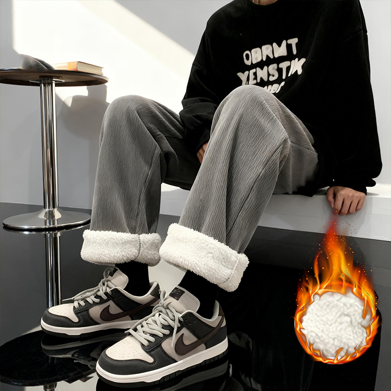 Thick Lamb Fleece Men's Pants  - Corduroy Pant Warm incelemesi ve fiyatı
