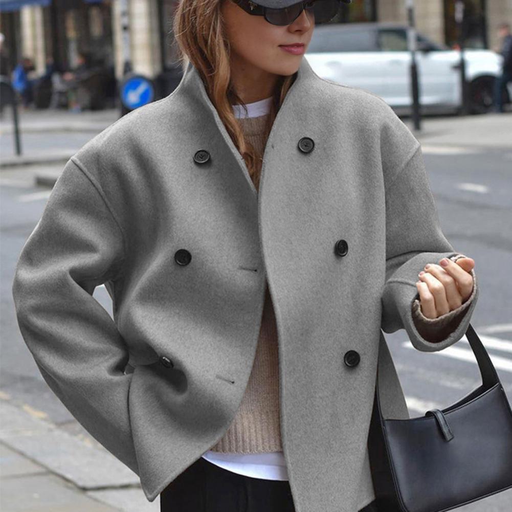 Women's Winter Cropped Wool Co - Wool Coat Peacoat incelemesi ve fiyatı
