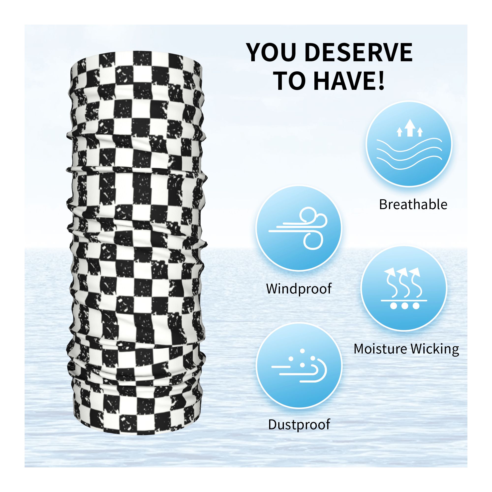 Custom Retro Checkered Flag Wi - Neck Gaiter Fleece incelemesi ve fiyatı