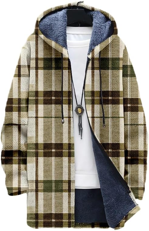 Men's Plaid Cardigan Oversized - Sherpa Hoodie Fleece incelemesi ve fiyatı
