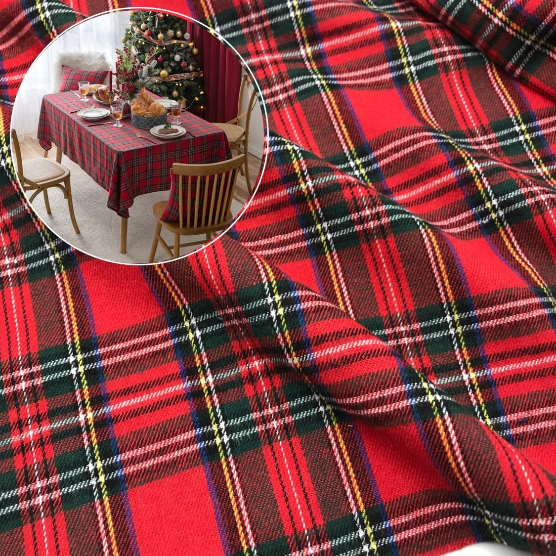 Christmas Plaid Fabric for DIY - Flannel Shirt Lined incelemesi ve fiyatı
